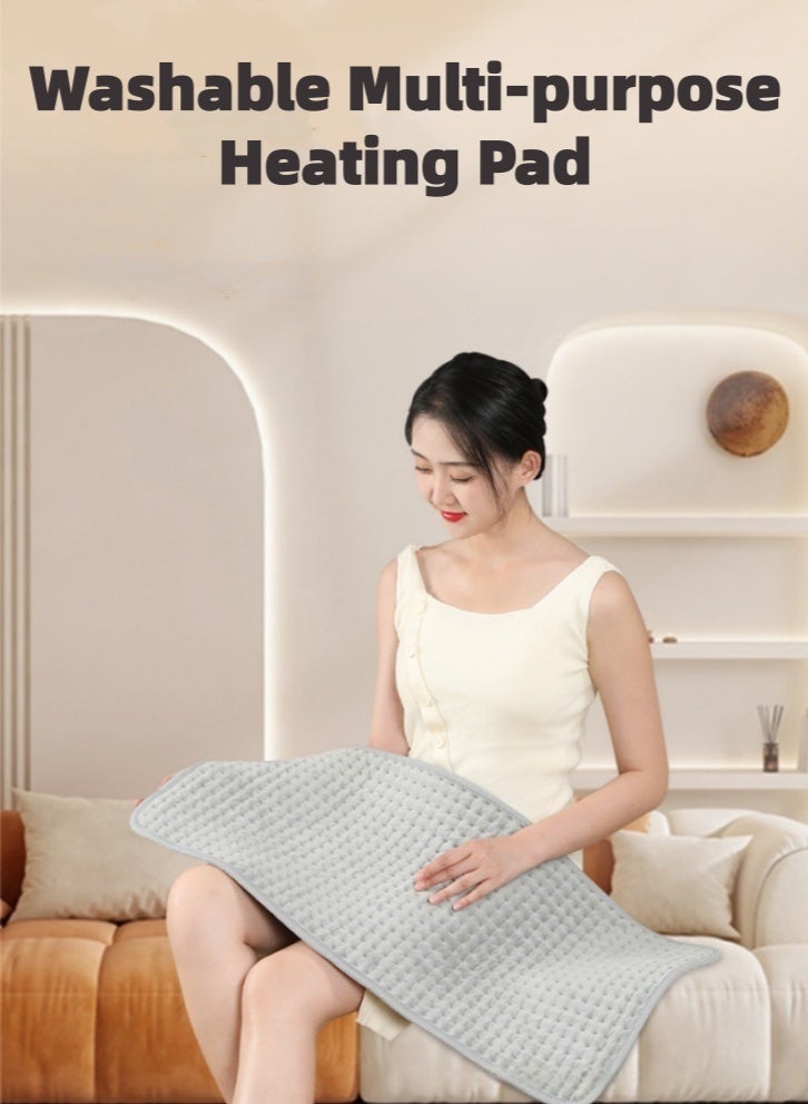 Lullaxx Heating Pad,Electric Heat Pad Designed To Relieve Back,Neck,And Leg Pain,Features Multiple Temperature Settings，Automatic Shut-off,Washable(12 * 24 Inches, Gray) - Image 2